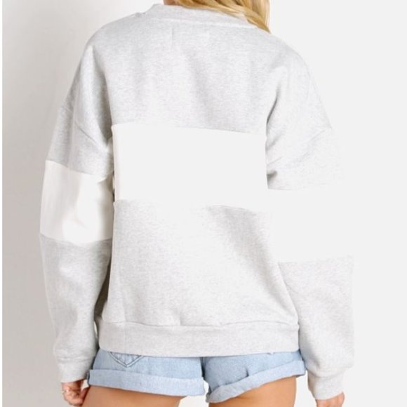 Rollas - Split Logo Sweater Grey Marle - Picture 3 of 7